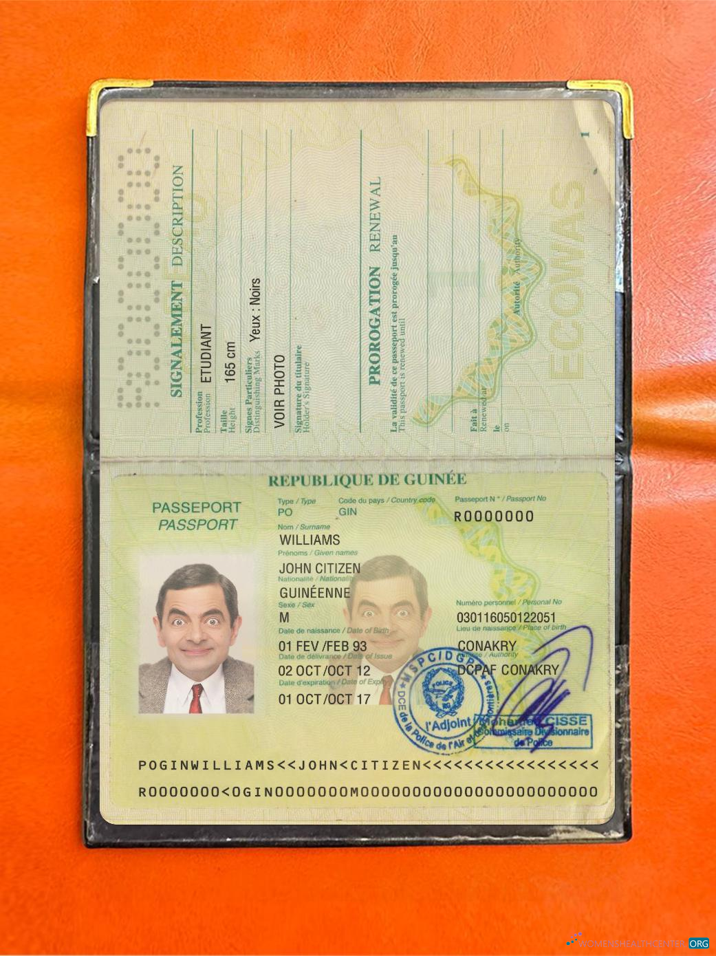 Download Guinea passport version 2 photolook Photoshop template